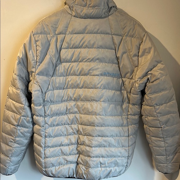 Spyder Gray Puffer Jacket with Blue Accents - Picture 4 of 4